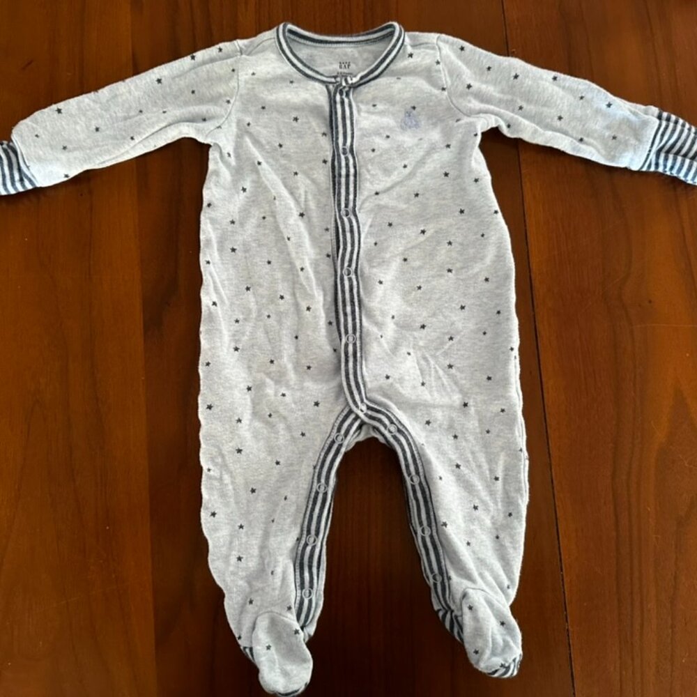 Baby Gap Button Up Blue Star Pattern Pajamas